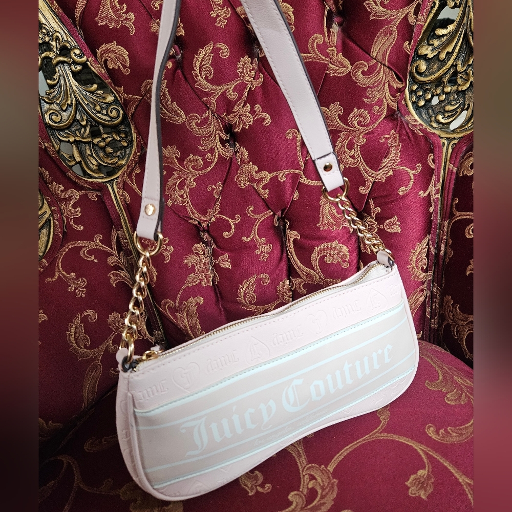 Juicy Couture y2k vintage Pale Pink and White Shoulder Bag - Picture 7 of 14